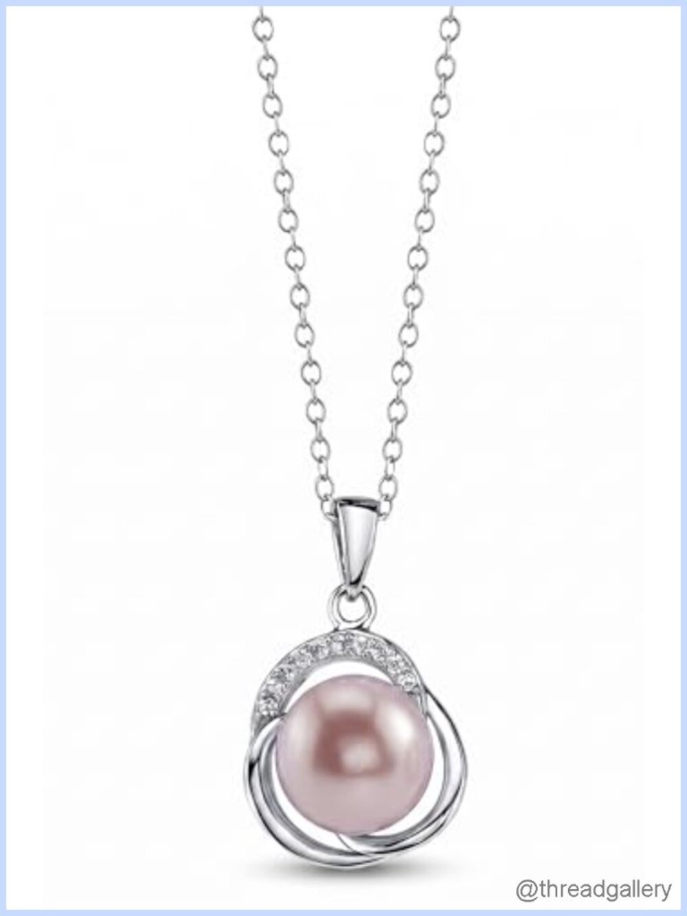 9-10mm Pink Pearl & Cubic Zirconia Pendant Necklace & Earrings Set
